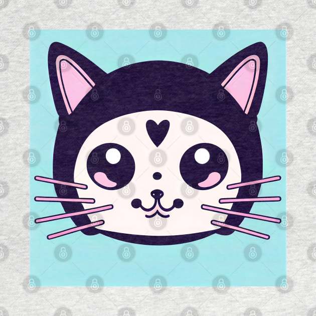 Cartoon cat character icon logo by DyeruArt